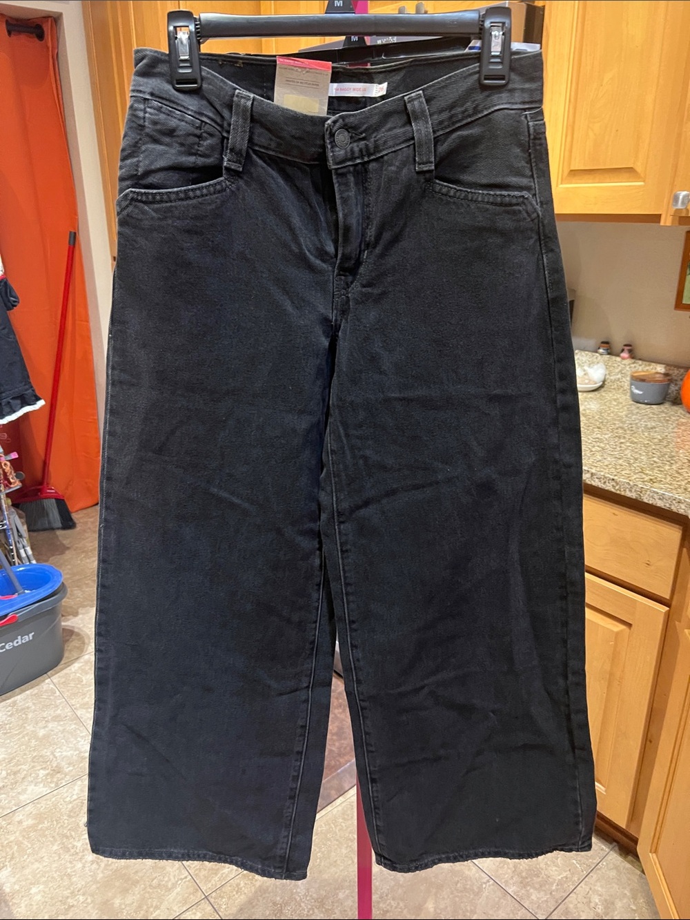 Levi's Black High-Rise Wide-Leg Jeans